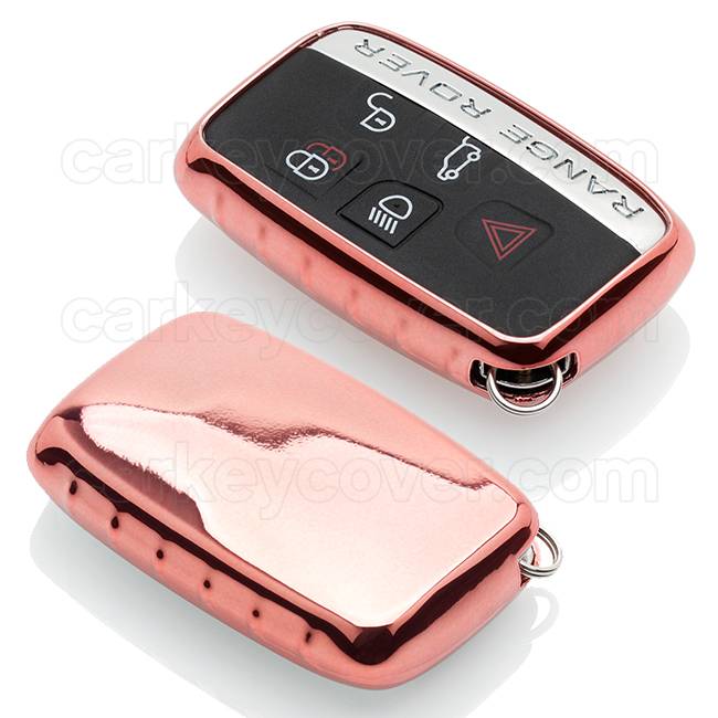 TBU car Range Rover Capa TPU Chave do carro - Capa protetora - Tampa remota FOB - Rosa Ouro