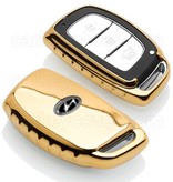 TBU car TBU car Autoschlüssel Hülle kompatibel mit Hyundai 3 Tasten (Keyless Entry) - Schutzhülle aus TPU - Auto Schlüsselhülle Cover in Gold