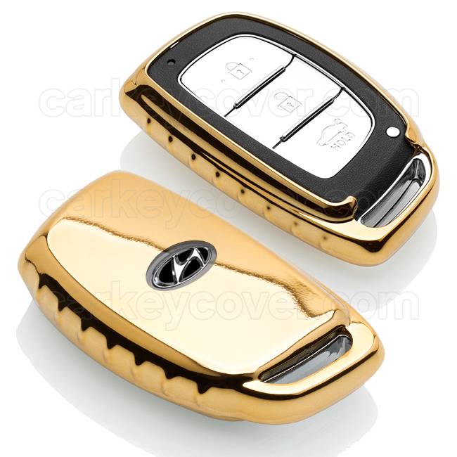 TBU car TBU car Cover chiavi auto compatibile con Hyundai - Copertura protettiva - Custodia Protettiva in TPU - Oro