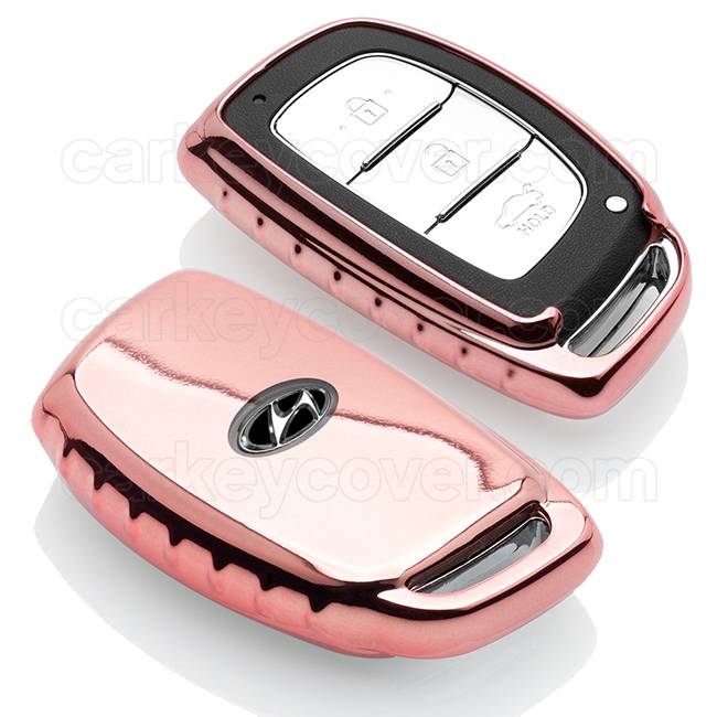 TBU car TBU car Housse de Protection clé compatible avec Hyundai - Coque Cover Housse étui en TPU - Or rose / Rose Gold