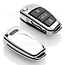 Cover chiavi auto compatibile con Audi - Copertura protettiva - Custodia Protettiva in TPU - Cromo argento