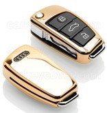 TBU car TBU car Housse de Protection clé compatible avec Audi - Coque Cover Housse étui en TPU - Gold