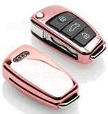 TBU car TBU car Car key cover compatible with Audi - TPU Protective Remote Key Shell - FOB Case Cover - Rose Gold