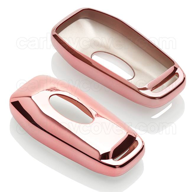 TBU car TBU car Housse de Protection clé compatible avec Ford - Coque Cover Housse étui en TPU - Or rose / Rose Gold