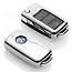 Funda Carcasa llave compatible con VW - Funda de TPU - Cover de Llave Coche - Cromo plateado