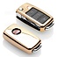 Car key cover compatible with Seat - TPU Protective Remote Key Shell - FOB Case Cover - Gold