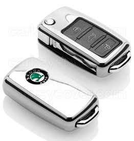 Skoda New FLip Key Premium Metal Alloy Keycase with Holder & Rope