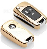 TBU car TBU car Autoschlüssel Hülle kompatibel mit Opel 3 Tasten - Schutzhülle aus TPU - Auto Schlüsselhülle Cover in Gold