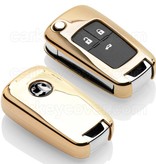 TBU car TBU car Autoschlüssel Hülle kompatibel mit Vauxhall 3 Tasten - Schutzhülle aus TPU - Auto Schlüsselhülle Cover in Gold