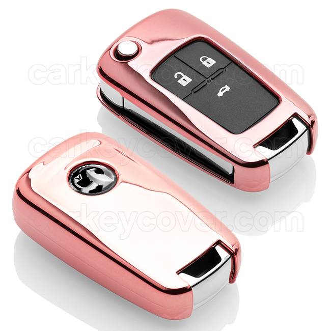 TBU car TBU car Housse de Protection clé compatible avec Vauxhall - Coque Cover Housse étui en TPU - Or rose / Rose Gold