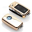 Car key cover compatible with VW - TPU Protective Remote Key Shell - FOB Case Cover - Gold