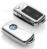 TBU car TBU car Sleutel cover compatibel met VW - TPU sleutel hoesje / beschermhoesje autosleutel - Chrome