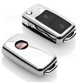 TBU car TBU car Car key cover compatible with Seat - TPU Protective Remote Key Shell - FOB Case Cover - Chrome