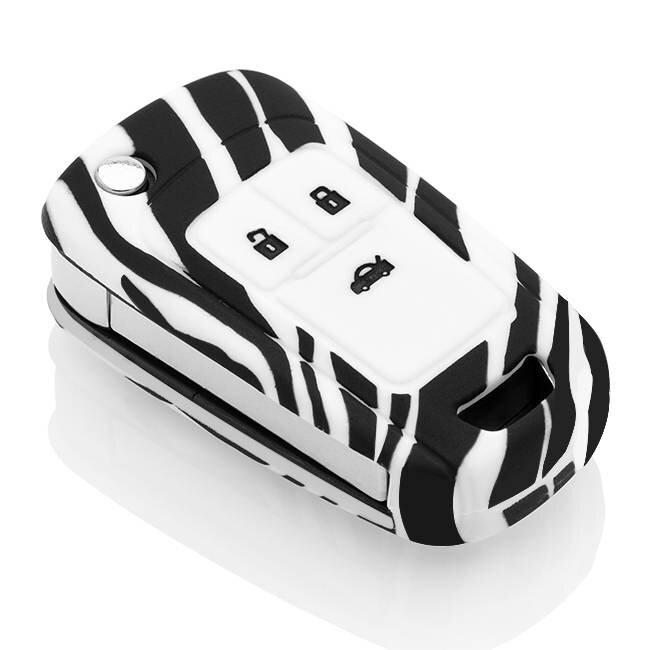 Funda Carcasa llave compatible con Opel - Funda de Silicona - Cover de Llave Coche - Cebra