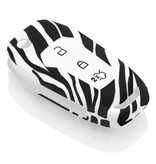TBU car TBU car Sleutel cover compatibel met Ford - Silicone sleutelhoesje - beschermhoesje autosleutel - Zebra