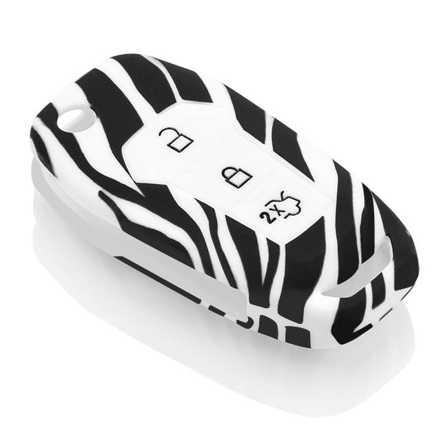 TBU car Ford Capa Silicone Chave do carro - Capa protetora - Tampa remota FOB - Zebra