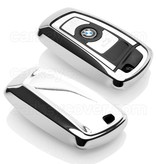 TBU car TBU car Funda Carcasa llave compatible con BMW - Funda de TPU - Cover de Llave Coche - Cromo plateado