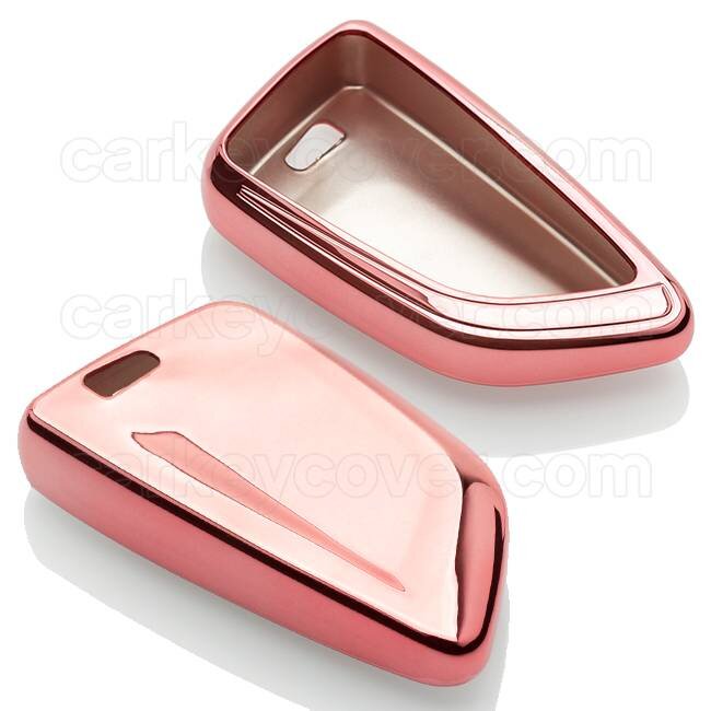Capa para chave do carro compatível com BMW - Capa Protetora de Chave Remota de TPU - Tampa Remota FOB - Rosa Ouro