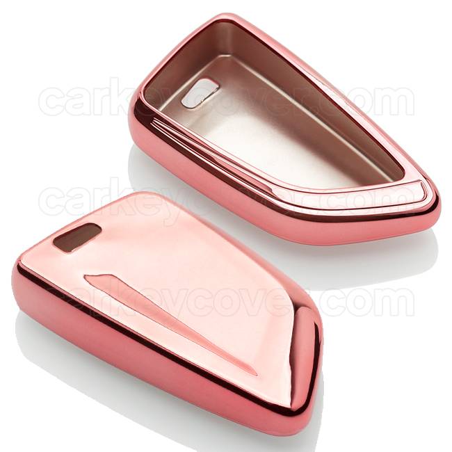 TBU car TBU car Funda Carcasa llave compatible con BMW - Funda de TPU - Cover de Llave Coche - Oro Rosa