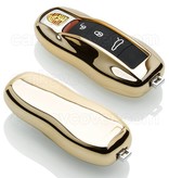 TBU car TBU car Autoschlüssel Hülle kompatibel mit Porsche 3 Tasten (Keyless Entry) - Schutzhülle aus TPU - Auto Schlüsselhülle Cover in Gold