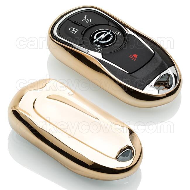 Capa para chave do carro compatível com Opel - Capa Protetora de Chave Remota de TPU - Tampa Remota FOB - Ouro