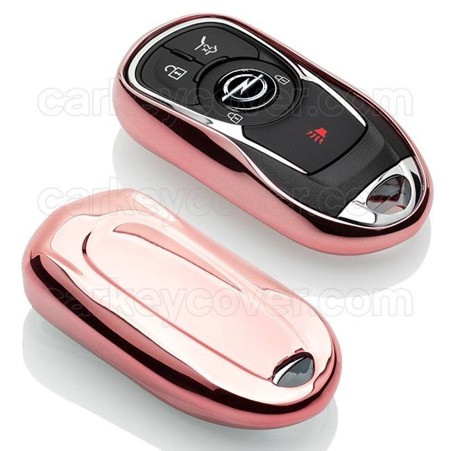 Capa para chave do carro compatível com Opel - Capa Protetora de Chave Remota de TPU - Tampa Remota FOB - Rosa Ouro