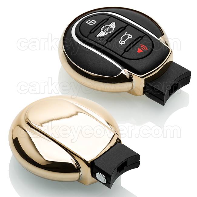 TBU car TBU car Car key cover compatible with Mini - TPU Protective Remote Key Shell - FOB Case Cover - Gold