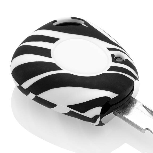 Capa para chave do carro compatível com Renault - Capa Protetora de Chave Remota de Silicone - Tampa Remota FOB - Zebra