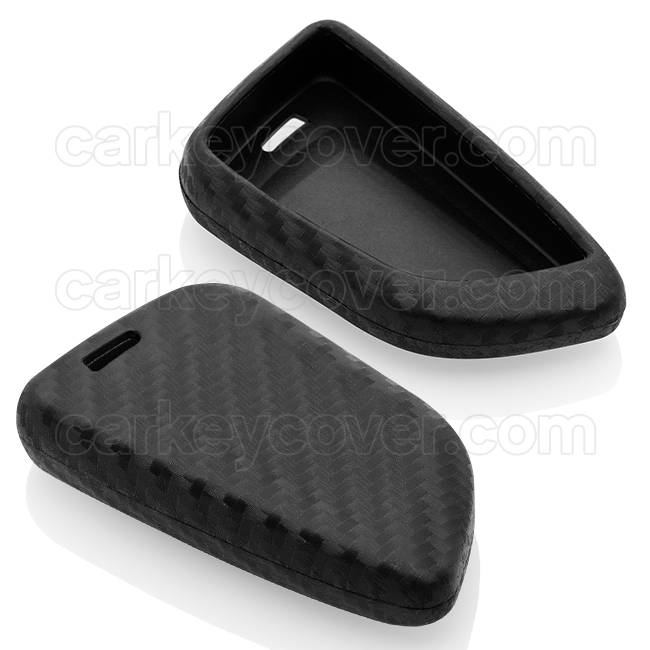 TBU car TBU car Housse de Protection clé compatible avec BMW - Coque Cover Housse étui en Silicone - Carbon