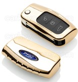 TBU car TBU car Sleutel cover compatibel met Ford - TPU sleutel hoesje / beschermhoesje autosleutel - Goud