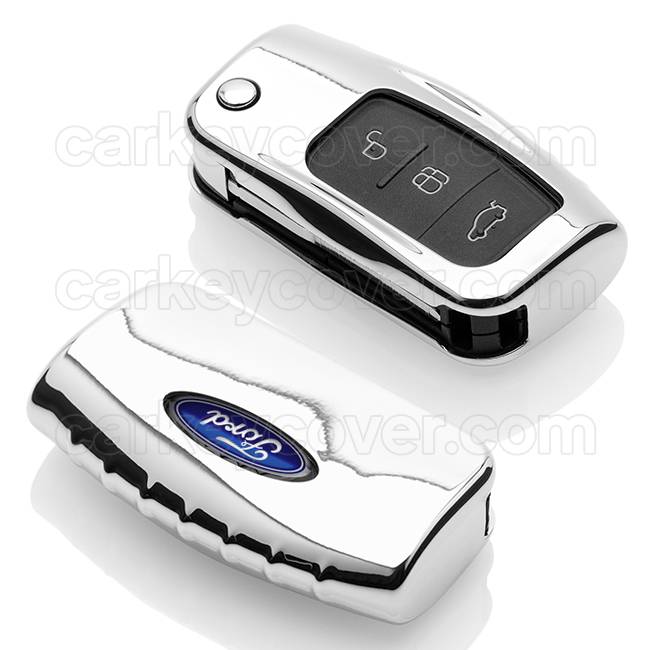 Ford Car key cover Silver Chrome