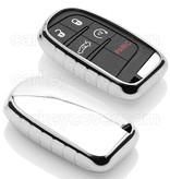 TBU car TBU car Funda Carcasa llave compatible con Jeep - Funda de TPU - Cover de Llave Coche - Cromo plateado