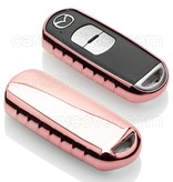 TBU car TBU car Funda Carcasa llave compatible con Mazda - Funda de TPU - Cover de Llave Coche - Oro Rosa