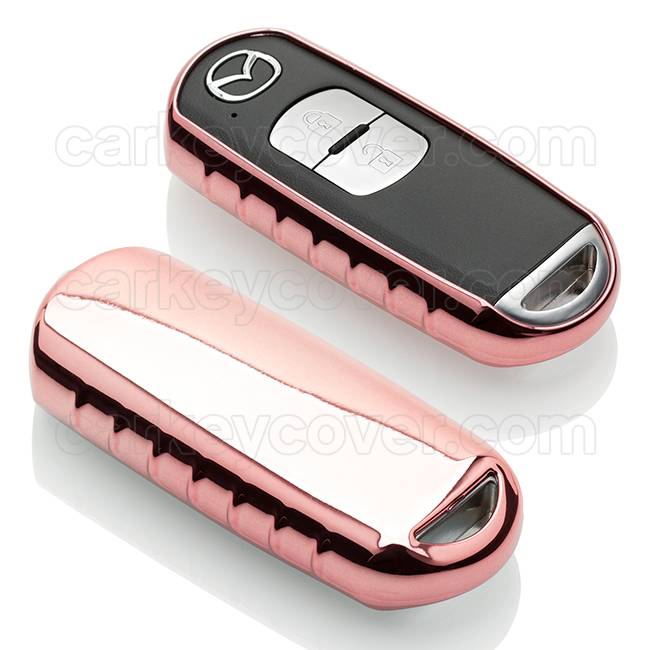 TBU car TBU car Housse de Protection clé compatible avec Mazda - Coque Cover Housse étui en TPU - Or rose / Rose Gold