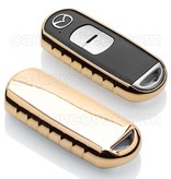 TBU car TBU car Funda Carcasa llave compatible con Mazda - Funda de TPU - Cover de Llave Coche - Oro