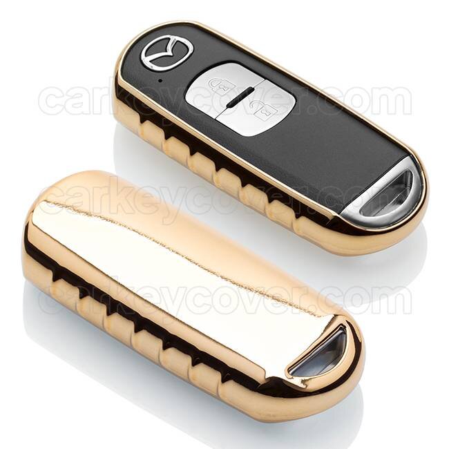 Capa para chave do carro compatível com Mazda - Capa Protetora de Chave Remota de TPU - Tampa Remota FOB - Ouro
