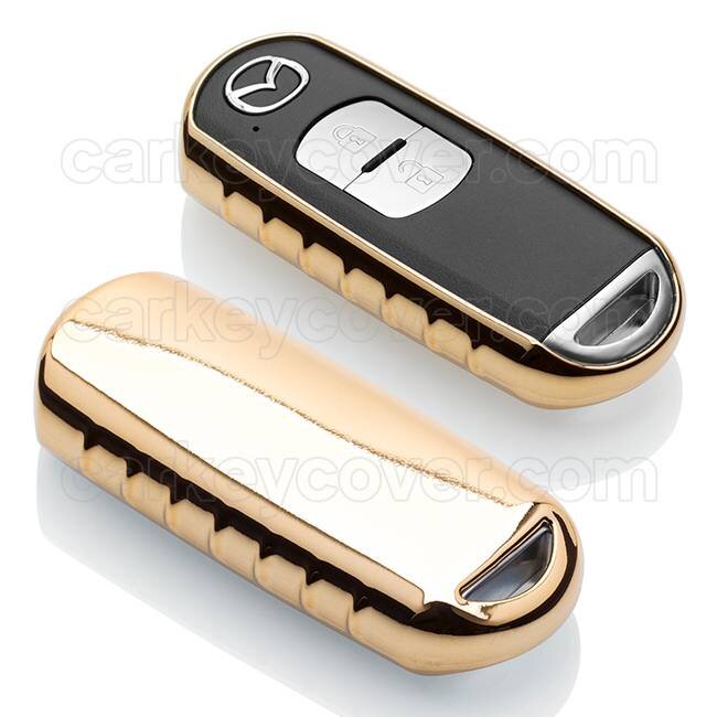 TBU car Cover chiavi auto compatibile con Mazda - Copertura protettiva - Custodia Protettiva in TPU - Oro