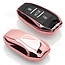Car key cover compatible with Peugeot - TPU Protective Remote Key Shell - FOB Case Cover - Rose Gold