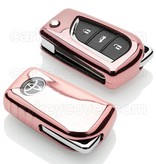 TBU car TBU car Funda Carcasa llave compatible con Toyota - Funda de TPU - Cover de Llave Coche - Oro Rosa