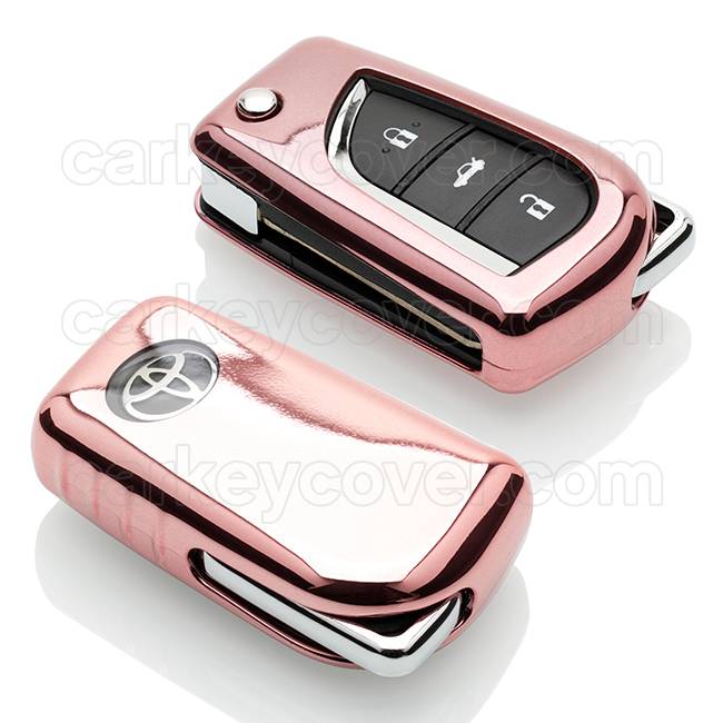 TBU car Autoschlüssel Hülle kompatibel mit Mazda 2 Tasten - Schutzhülle aus  Silikon - Auto Schlüsselhülle Cover in Rosa