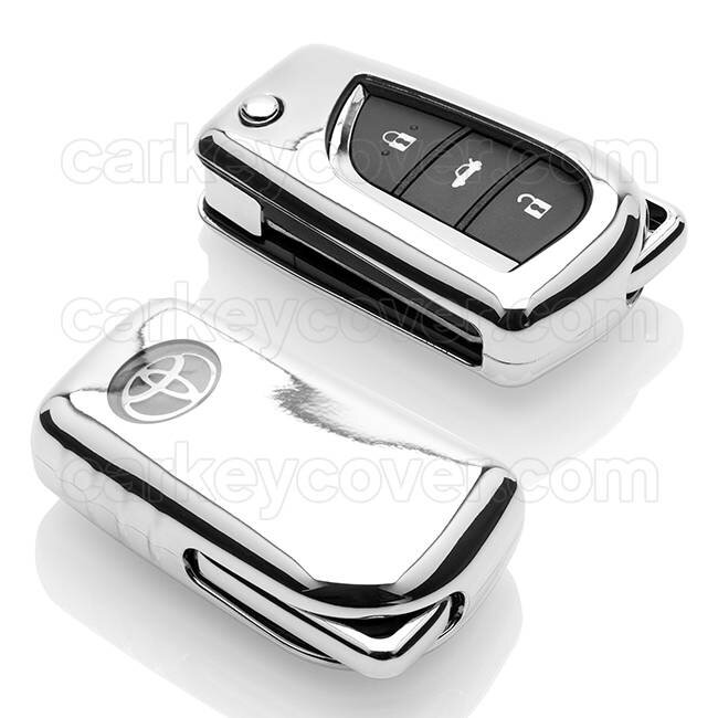 Housse de Protection clé compatible avec Toyota - Coque Cover Housse étui en TPU - Chrome