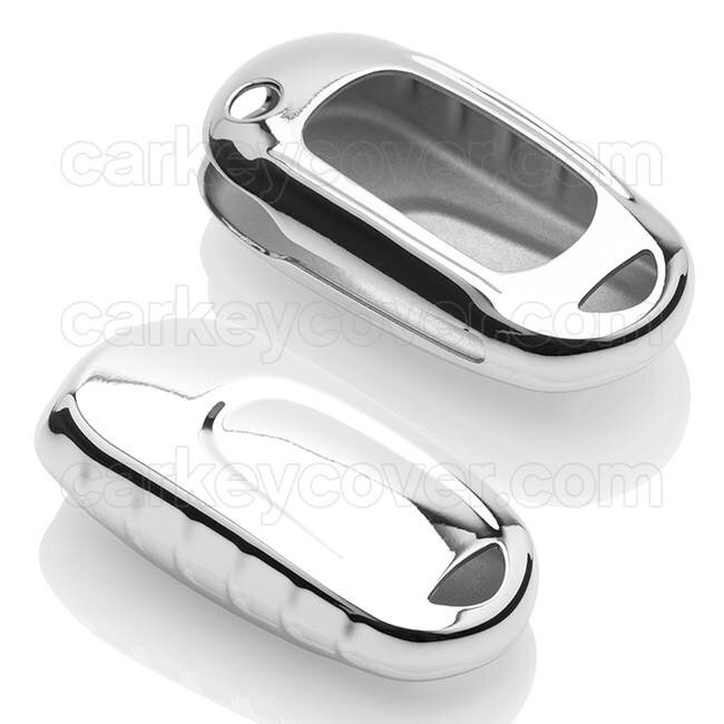 Car key cover compatible with Opel - TPU Protective Remote Key Shell - FOB Case Cover - Chrome