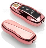 TBU car TBU car Funda Carcasa llave compatible con Porsche - Funda de TPU - Cover de Llave Coche - Oro Rosa