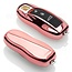 Capa para chave do carro compatível com Porsche - Capa Protetora de Chave Remota de TPU - Tampa Remota FOB - Rosa Ouro