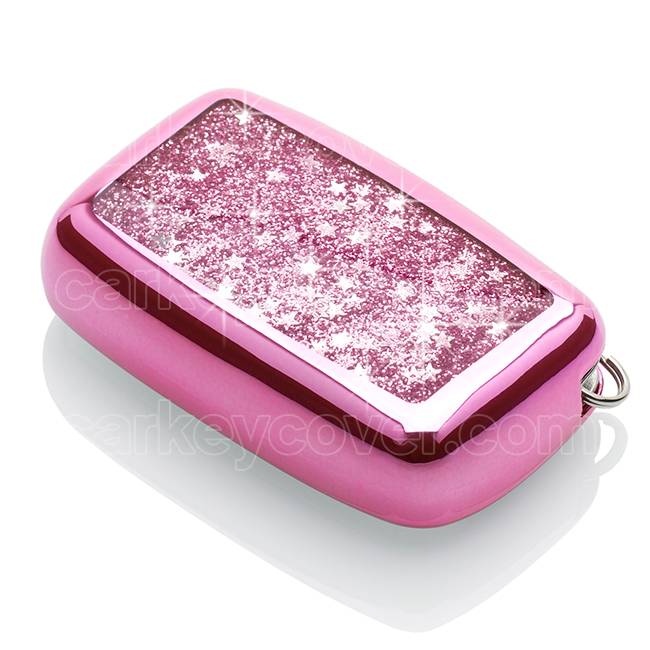 TBU car Range Rover Capa TPU Chave do carro - Capa protetora - Tampa remota FOB - Rosa Liquid glitters