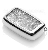 TBU car TBU car Car key cover compatible with Range Rover - TPU sleutelhoesje - beschermhoesje autosleutel - Silver Liquid glitters