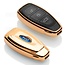 Funda Carcasa llave compatible con Ford - Funda de TPU - Cover de Llave Coche - Oro