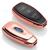 TBU car TBU car Cover chiavi auto compatibile con Ford - Copertura protettiva - Custodia Protettiva in TPU - Oro Rosa