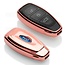 Capa para chave do carro compatível com Ford - Capa Protetora de Chave Remota de TPU - Tampa Remota FOB - Rosa Ouro