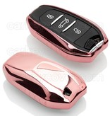 TBU car TBU car Autoschlüssel Hülle kompatibel mit Opel 3 Tasten (Keyless Entry) - Schutzhülle aus TPU - Auto Schlüsselhülle Cover in Roségold
